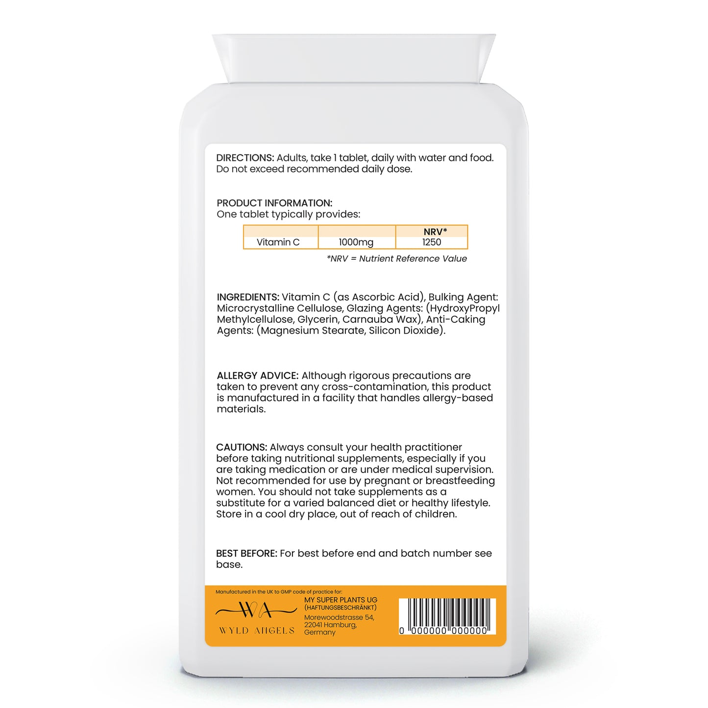 Vitamin C | 120 Tablets | 4 Months | Made in UK | GMP Certified |