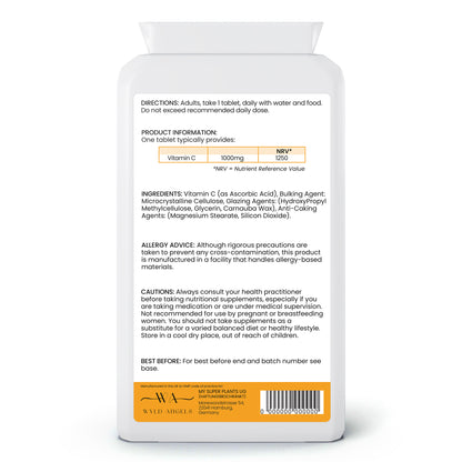 Vitamin C | 120 Tablets | 4 Months | Made in UK | GMP Certified |