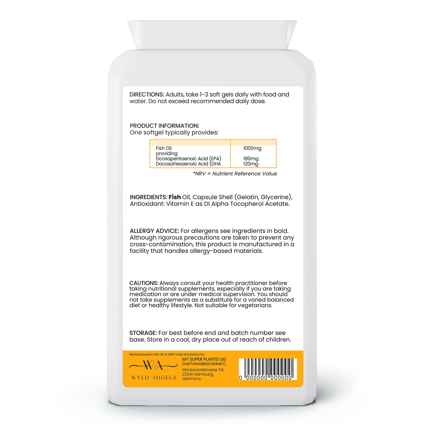 Omega 3 | Food Supplement | 90 Softgels | 3 Months Supply | Made in UK | GMP Certified |