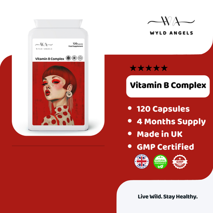 Vitamin B Complex | 120 Capsules | 4 Months | Made in UK | GMP Certified |