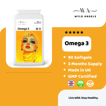 Omega 3 | Food Supplement | 90 Softgels | 3 Months Supply | Made in UK | GMP Certified |