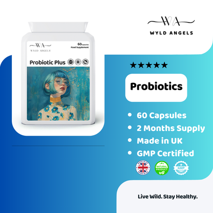 Probiotics Plus | 60 Capsules | 2 Months | Made in UK | GMP Certified |