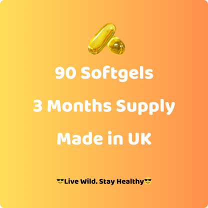 Omega 3 | Food Supplement | 90 Softgels | 3 Months Supply | Made in UK | GMP Certified |