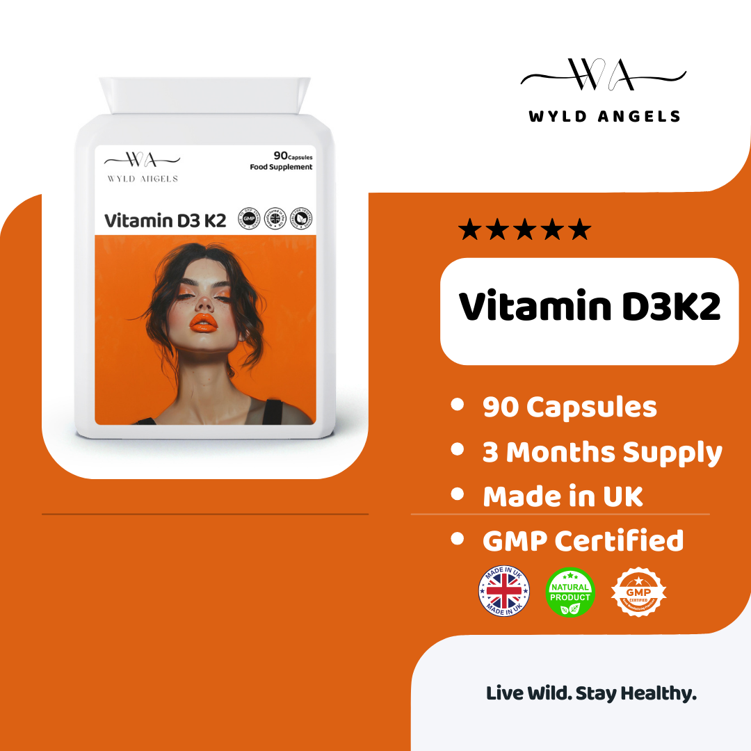 Vitamin D3K2 | 90 Capsules | 3 Months | Made in UK | GMP Certified |